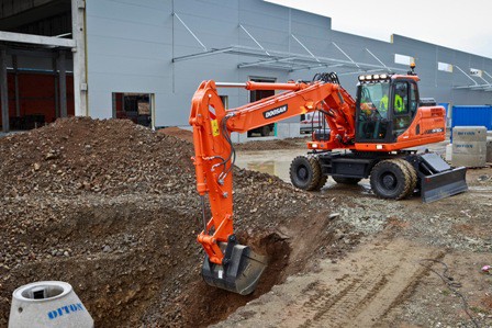 Doosan has launched the DX190W-3 wheeled excavator
